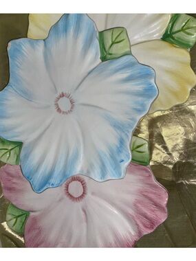 Bombay Co. Flower Fairy Garden Medium Ceramic Pastel Plates